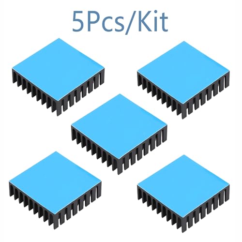 5PCS Aluminum Heat Sink 35x35x10mm / 1.38x1.38x0.39inch Small Heatsink 35mm with Thermal Tape for CPU IC LED Board Cooler for Cooling Stepper Motor TEC1-12706 Peltier Module, Black by Awxlumv - Image 6