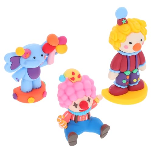 DECOMELODY 3 Stück Miniatur Clown Figuren aus Weichem Bunte Zirkus Deko...