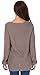 Sarin Mathews Womens Casual Hollow Knit Vneck Blouse Pullover Loose Tops Sweater Khaki L
