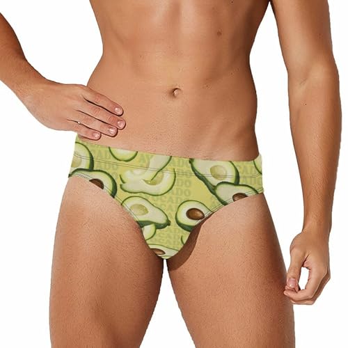 Avocados Fruit Mens Swim Briefs Quick Dry Swimming Trunks Training Swimsuit Low Rise Swimwear