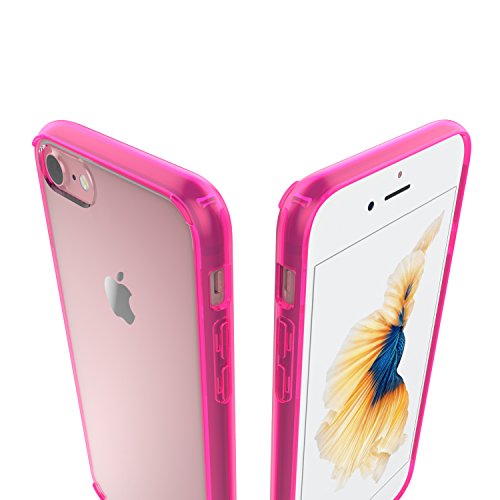 Luvvitt Clear View Case With Hybrid Scratch Resistant Back Cover And Shock Absorbing Bumper For Apple Iphone 7 (2016) Iphone 8 (2017) And Iphone Se (2020) - Neon Pink #TOP1