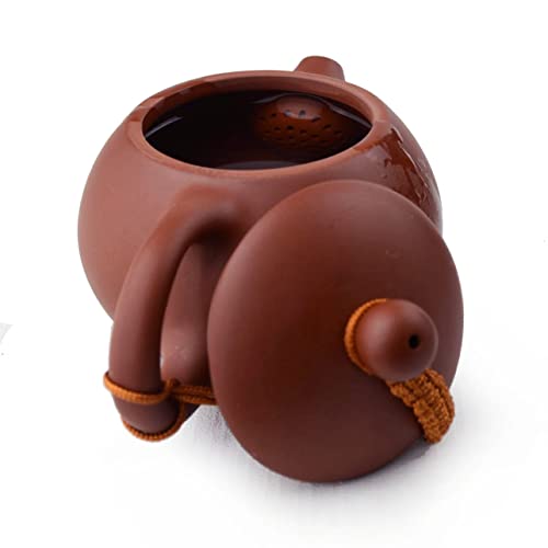 Teapot 5Oz Chinese Yixing Zisha Xishi Beauty Style Set Of 1 Pots 4 Cups 50Ml Set Gongfu Tea Tool (Red) #TOP5
