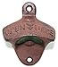 Labara Wall Bottle Opener Wine Beer Mount Copper Cap Iron Cafe Bar Wall Open Here Metal Retro Cap Catcher Vintage Fixed Wall-mounted (1pcs)