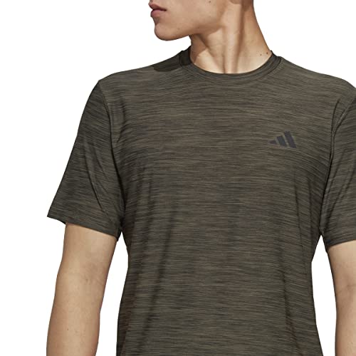 Adidas Herren Train Essentials Stretch Training Tee, Olive strata/Black/Black, M