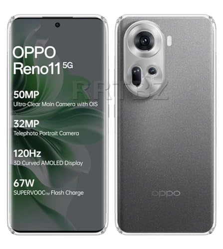 Image of Oppo Reno 11 5G Soft Silicone TPU Back Cover Compatible with Oppo Reno 11 5G, Grey