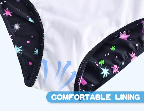 Image of Snowheart Girls Swimsuit One Piece Bathing Suit Kids Quick Dry Shoudler Ruffle Floral Swimwear for 3-12 Years Old
