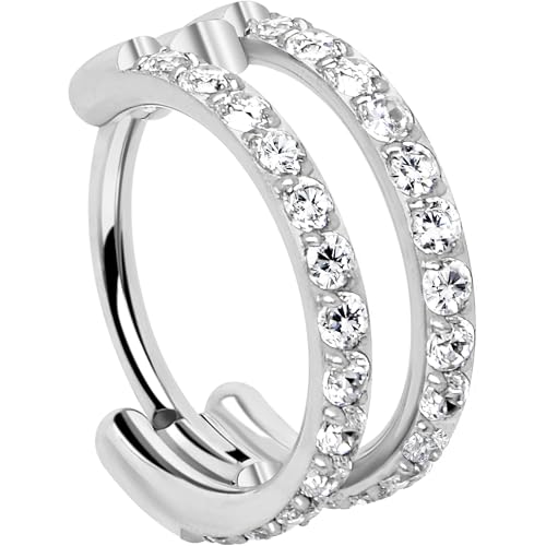 Body Candy Double Row Micro Accent Hoop Nose Ring -