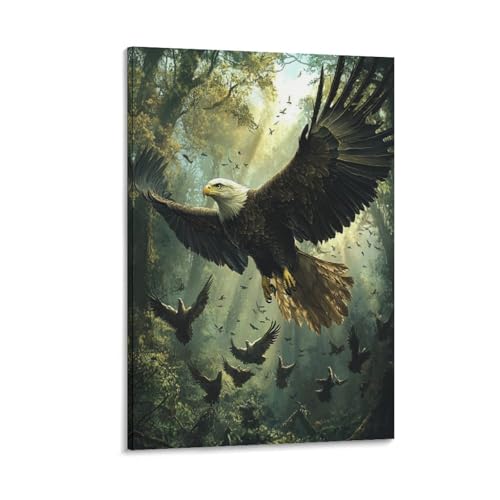 Impression sur toile aigle de qualité premium pour salon et bureau