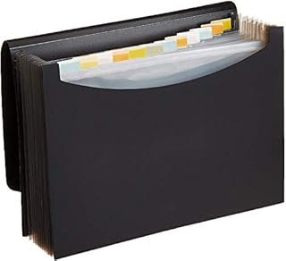 Amazon Basics Expanding Organizer File Folder, Letter Size - Black