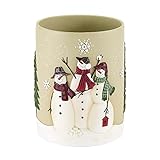 Avanti Linens - Wastebasket, Resin Bathroom Accessories, Christmas Decorations (Snowmen Gathering Collection)