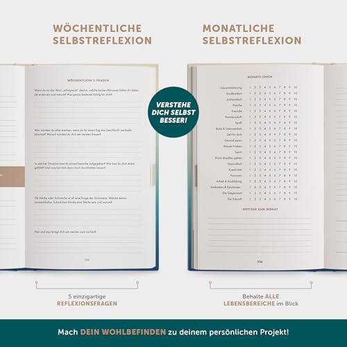 6-Minuten Tagebuch für Erwachsene (Das Original) - Dankbarkeitstagebuch, Wissenschaftlich Fundiertes Journal Buch - Achtsamkeitstagebuch für Mehr Resilienz & Selbstliebe