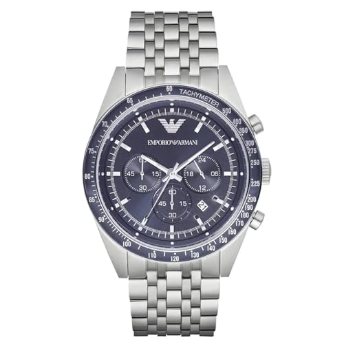Emporio Armani Men's Sportivo AR6072 Silver Stainless-Steel Plated Japanese Quartz Dress Watch