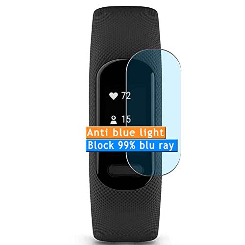 Vaxson 3-Pack Anti Blue Light Screen Protector, compatible with Garmin vivosmart 5 TPU Film Protectors Sticker [ Not Tempered Glass ]
