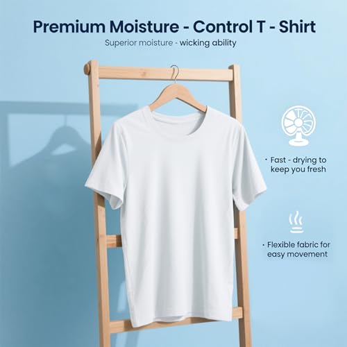 Sailk Men's Ringspun Cotton Relaxed Crewneck T-Shirt, Moisture Wicking, Durable Casual Workwear 2 Pack White