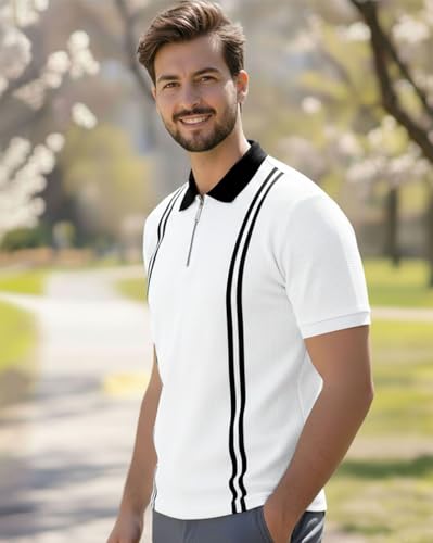 Image of AUSK Men Casual T-Shirt, Texture Printed Half Sleeve Tshirt for Mens, Polo Tshirt for Boys
