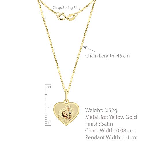 Carissima Gold St. Christopher Herzanhänger auf Panzerkette 9 Karat Gelbgold 46 cm