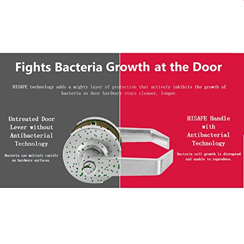 Heavy Duty Grade 2 Storeroom Door Lever, Satin Chrome Finished Entry Commercial Handle, Ul 3 Hour Fire Rated Ergonomic Lever For Lab, Storage Room, Off-Limits Area, 70Mm Latch #TOP6