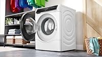 Bosch WNC244070, Serie 8, Waschtrockner 9 kg waschen und 6 kg trocknen, 1400 UpM, Fleckenautomatik, Iron Assist, SpeedPerfect, HygieneCare, Home Connect, AquaStop, Weiß – Ansicht 3