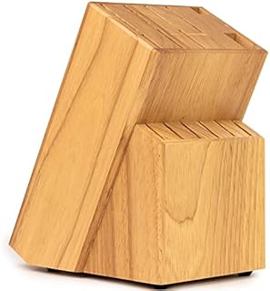 Coninx Knife Block RubberWood - Safe & Easy Universal Knife Block Solution - Convenient and Secure Knife Block Without Knives to Save Space and Find Your Knives Easily