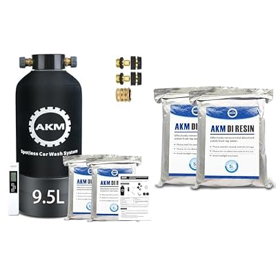 AKM Spotless Water System for Car Wash, DI Resin Pre-Filled, Quick Connectors, with 10L DI Resin Refill Pack