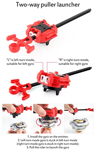 Fgfxl 0483TY@AMFSX Battling Top Set, Burst Gyro Toys 10 Spinning Tops 2 Launchers Combat Battling Game thumb #5