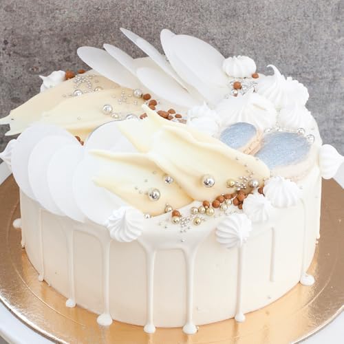 Twisweet Gold Streusel 130g, Essbare Perlenstreusel zur Kuchenverzierung, Zuckerperlen in Mischgrößen zum Backen, Cupcake-Topper für Kekse, Eis & Torten, Deko für Valentinstag, Geburtstage, Weihnachte