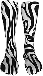 702 Unisex Sports Socks Zebra Skin Walking Socks Anti Bliste Athletic Socks Wicking Trainer Socks For Basketball Women 50Cm