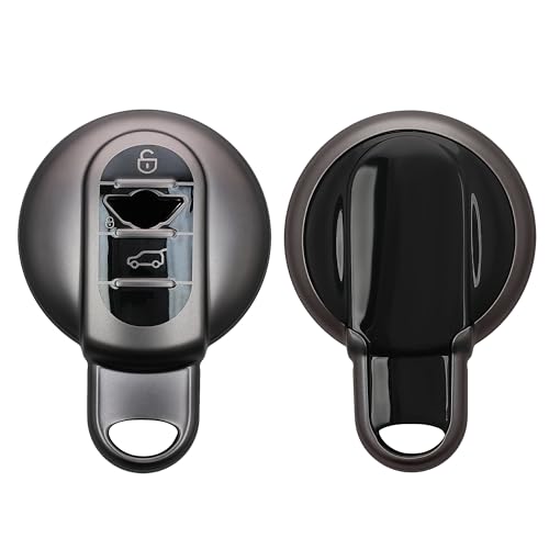 kwmobile Boitier Clef Voiture Compatible avec Mini Smart Key 3-Bouton - Coque en Silicone de Clef de Voiture - Étui de Protection Noir Mat-Noir