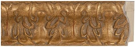 CountryArtHouse Picture Frame Moulding (Wood) 100ft bundle - Ornate Antique Gold Finish - 4" width - 1" rabbet depth