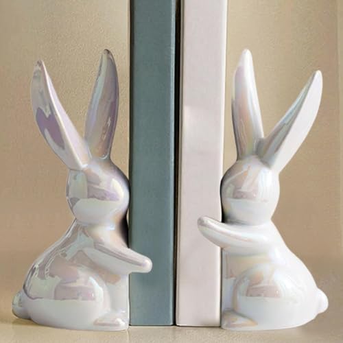 Serre-livres lapin en céramique statue minimaliste de décoration