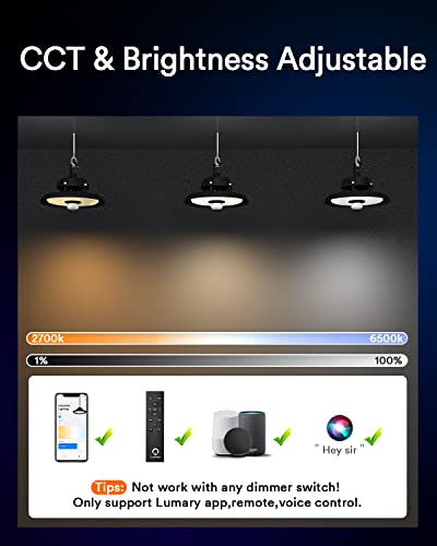 Lumary Led High Bay Light - 150W 22000Lm Dimmable 2700K-6500K Smart Ufo Led High Bay Commercial Lighting For Warehouse Workshop Garage Factory Gym Work With Alexa/Google Assistant(Hub Required) #TOP1