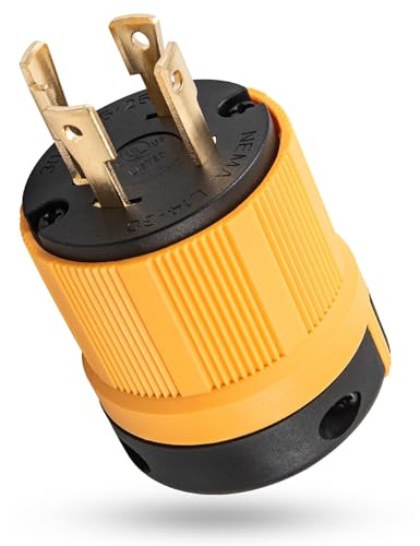 MECMO 30Amp L14-30P Generator Locking Plug UL Listed Twist Lock 30 Amp 4 Prong Generator Male Plug Connector 125/250 Volt 3 Pole 4 Wire Grounding Industrial-Strength Heavy Duty