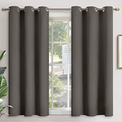 Image of YoungsTex Short Blackout Curtains 45 Inch Length for Bedroom Window - Thermal Insulated Drapes with Grommet Room Darkening for Kitchen Bathroom, 2 Panels