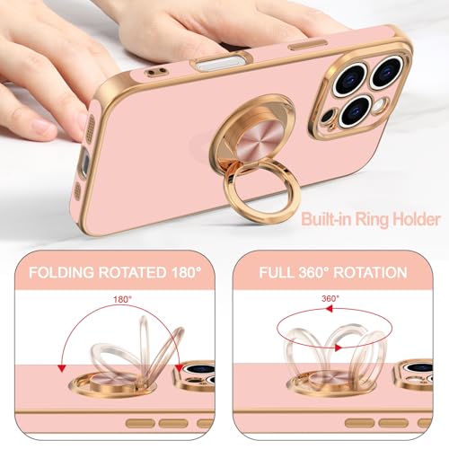 Coque de protection iPhone 16 Pro Max design rose avec béquille intégrée - 4