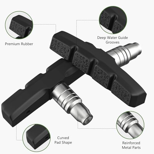 image for FJCTER Bike Brake Pads, 70mm Universal V Brake Pads, 4PCS Mountain Bik