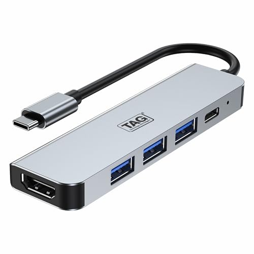 TAG 5 in 1 Type C Multiport Dock Hub | 4K HDMI Port, 3X USB 3.0/2.0 Ports, 100W Type C PD | 5Gbps Transfer Speed | Compact Metal Body | Supports PC, MacBook Pro Air, Laptops, Tablets, iPhone, Mobiles (B0DBVJBFJV) Amazon Price History, Amazon Price Tracker