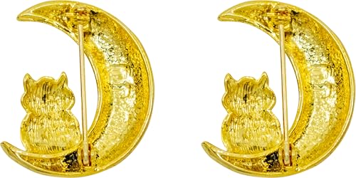Image of Set of 2 Brooch Lapel Pins With Rhinestones