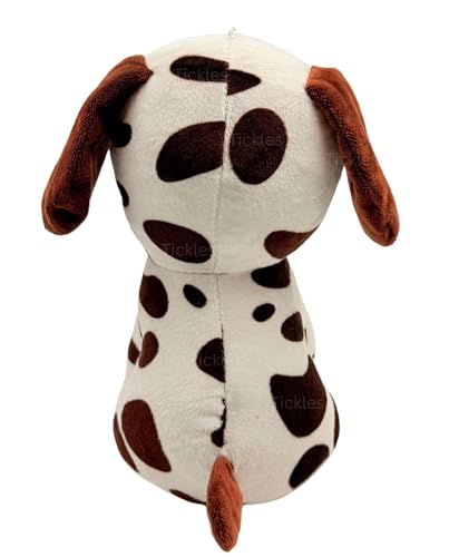 Image of Tickles Cute Sitting Puppy Dog Soft Stuffed Plush Animal Toy for Kids Boys & Girls Birthday Gift (Color: White & Brown Size: 20 cm)