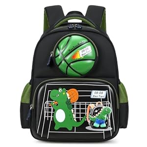 Amythe Schulrucksack Jungen Fußball Schulranzen 1. bis 5. Klasse, Schulranzen Kinder mit Brustgurt & Reflektoren, Wasserdichter Schultasche für Schule & Reisen, Schwarz