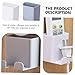 HOUDERCO 2Pcs Wall Mounted Phone Charging Stands Self Adhesive Power Socket Storage Racks for Organizing Chargers Cables Durable Design