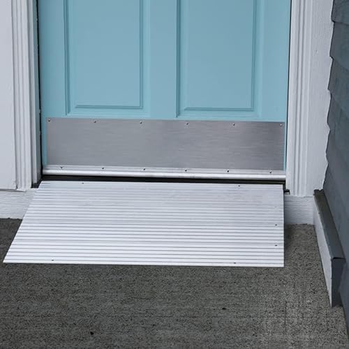 EZ-ACCESS TRANSITIONS Portable Self Supporting Aluminum Modular Entry Threshold Ramp Ideal for Doorways and Raised Landings, 3 Inch