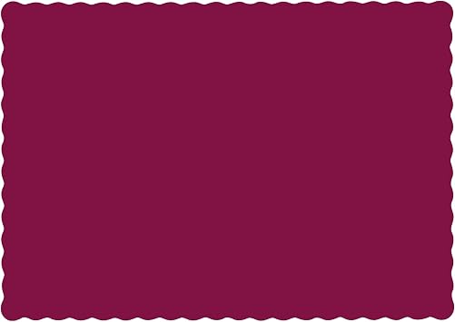 Hoffmaster 310524 Paper Placemat, 13-1/2" Length x 9-1/2" Width, Scalloped Edge, Burgundy Case of 1000