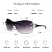 VANLINKER Wrap Around Y2K Sunglasses for Women Men Trendy Oversized Sun Glasses Fashion Shield Frameless Shades Gradient Grey VL9704