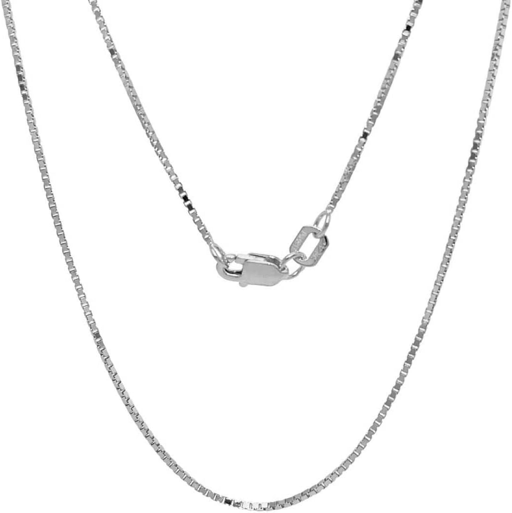 JEWELHEART 14K Solid Gold Box Chain Necklace for Women & Men - Real Yellow & White Gold Thin Dainty Chain 0.45mm–0.75mm 16”–24”