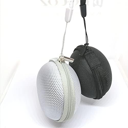 MOXUEOR 2 Pieces Storage Carrying Pouch Earphone Carrying Case Headphone Case Round Bag with Nylon Plastic Lanyard (2-Color)