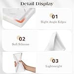 Luxspire Bathroom Vanity Tray - 2 Pack (7.9" x 4") Silicone Soap Dish for Kitchen Countertop, Bathroom Counter Tray for Soap Dispenser Perfume Jewelry Accessories, Marble White - Image 3