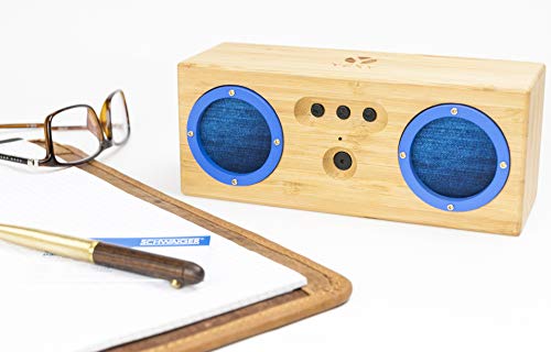 SCHWAIGER Altoparlante Bluetooth piccolo | mini altoparlante Bluetooth Altoparlante stereo | jukebox | casse per altoparlanti Bluetooth da legno di bambù certificato FSC | Micro USB | AUX