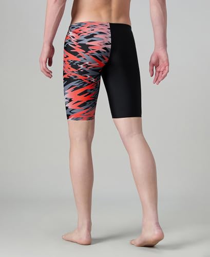 Image of Speedo Men's Endurance10 Hyperboom Print V-Cut Jammer Swimming Trunks | UPF 40+ Sun Protection | Chlorine Resistance | Shape Retention Fabric Swimming Costume | Drawstring Waist