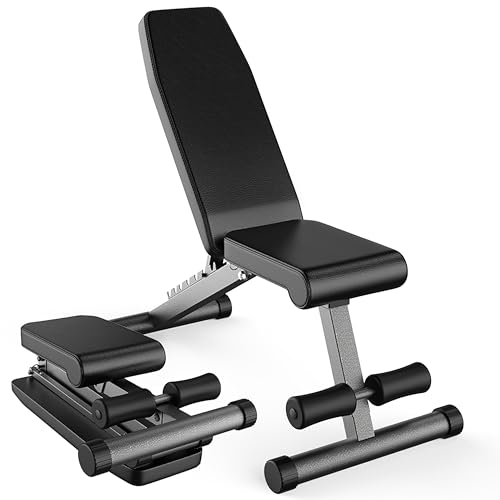 FF Finer Form 5-in-1 Weight Bench, Adjustable & Foldable for Bench Press, Strength Training and Full...