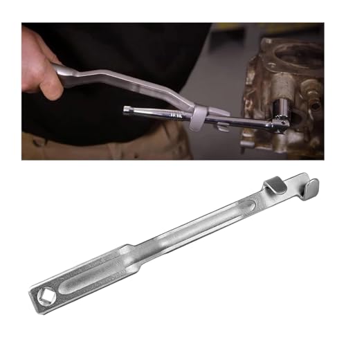 HAMOJUF Car Wrench Extender Tool Bar, 13.4" Long Vehicle Offset Wrench Extension Tool with 1/2" Square Hole, Auto Wrenches Extender Adaptor Bar for Easy to Leverage, Universal for Vehicles (Silver)